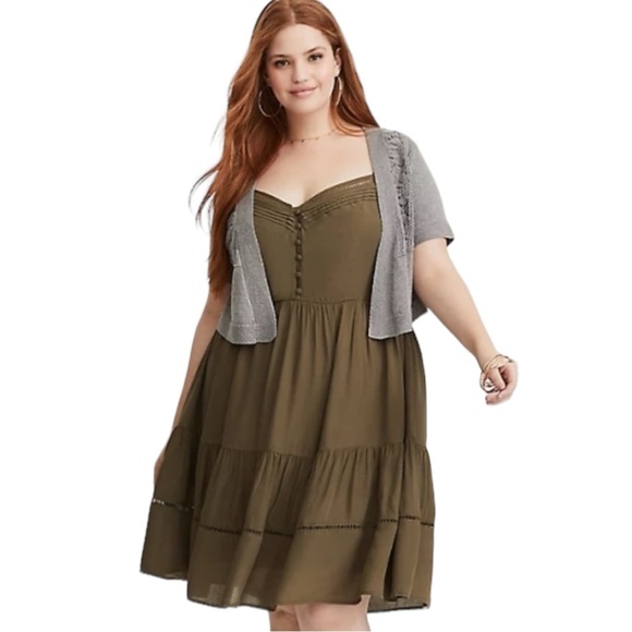 NEW Torrid Gray Pointelle Open Front Short Sleeve Shrug Sweater - Picture 2 of 10